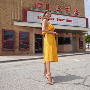 Mustard midi dress